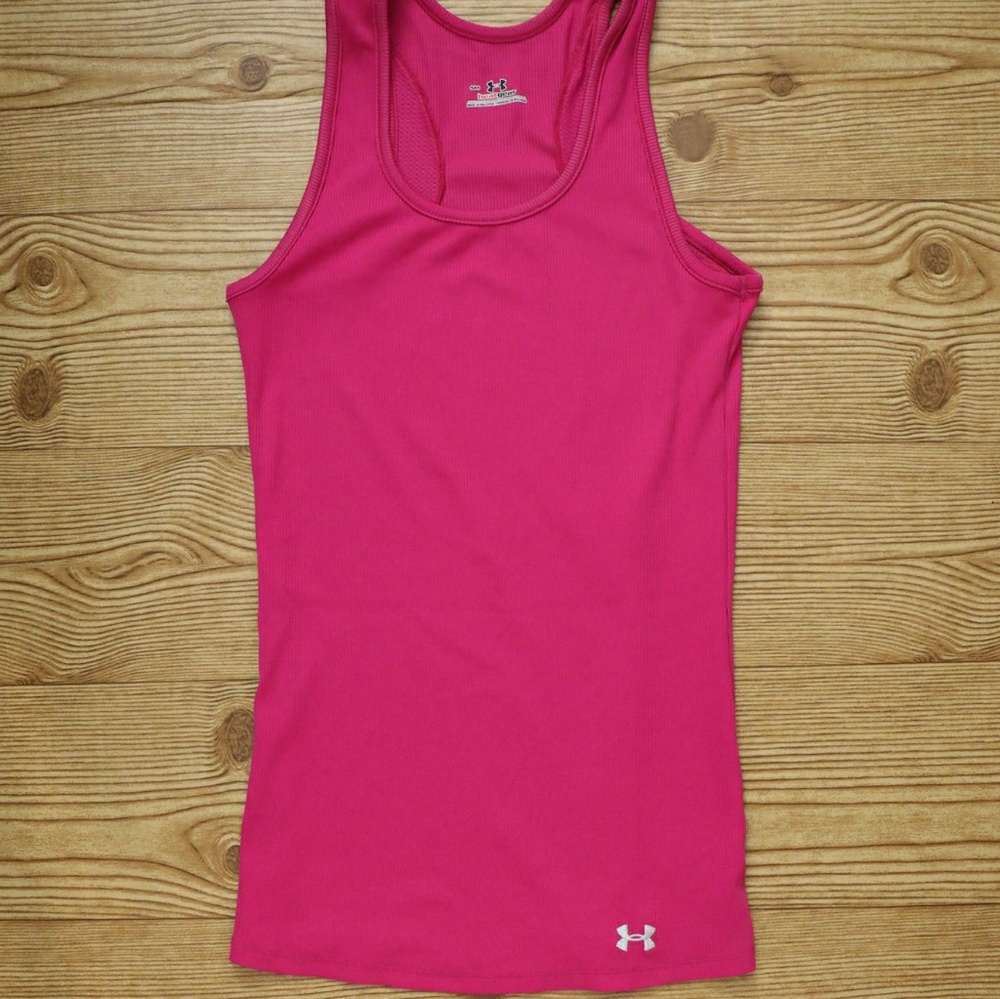 Under Armour Pink Ribbed Athletic Tank Top Small